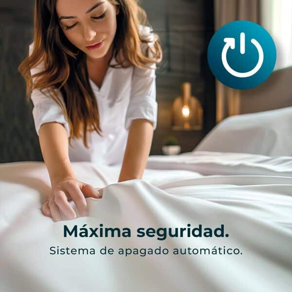 Cecotec Couverture chauffante électrique HeatConfort ThermalUnder Single. Surmatelas chauffant Grande zone de 150x80 cm, 6 niveaux de température, 100W, arrêt automatique et câble extra-long