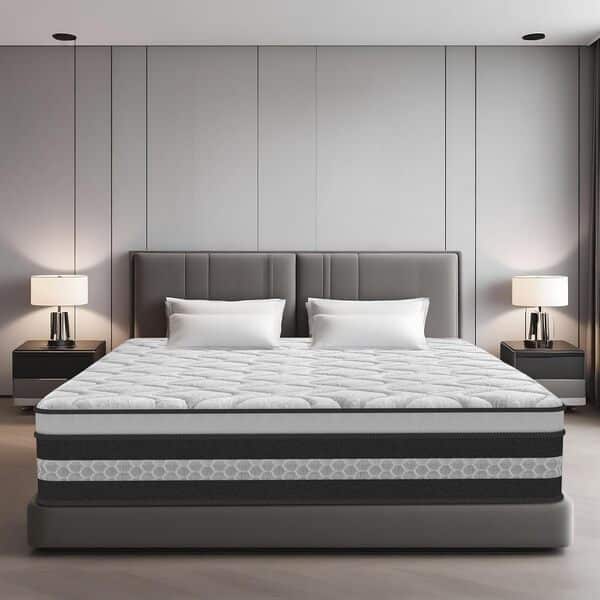 Matelas 160x200 cm, Matelas à Ressorts Ensachés et à Mémoire de Forme, Épais 28 cm, 9 Zones Ergonomique, Certifié Oeko-Tex, Hypoallergénique, Respirant, Durable, Convient à Toutes les Saisons