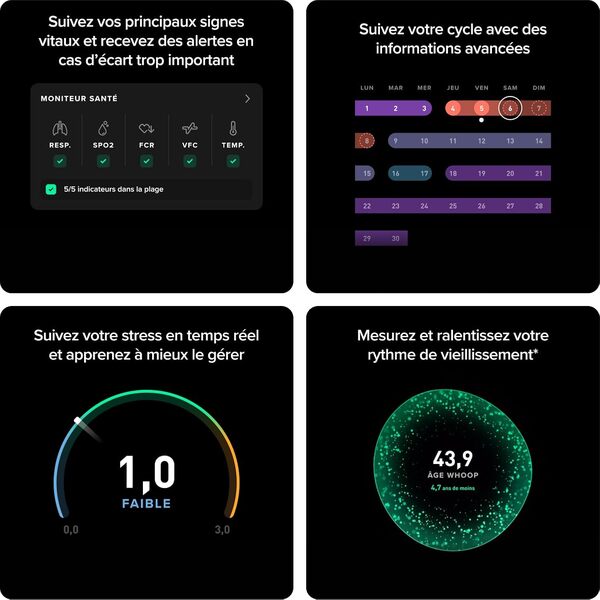 WHOOP – Abonnement 12 Mois – Capteur de Fitness et de santé WHOOP 5.0 – Moniteur d'activité 24h/24 et 7j/7