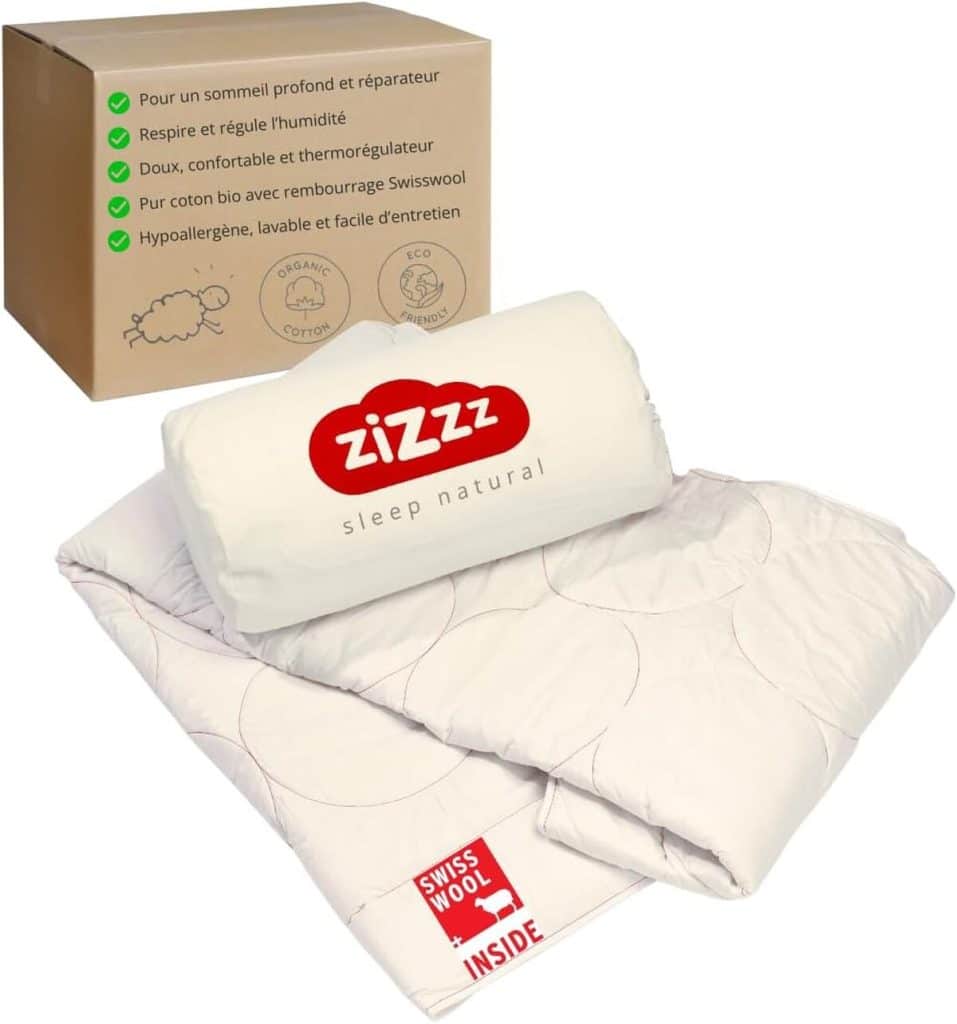 Test de la couette en laine suisse Zizzz 4 saisons 220 x 240 cm