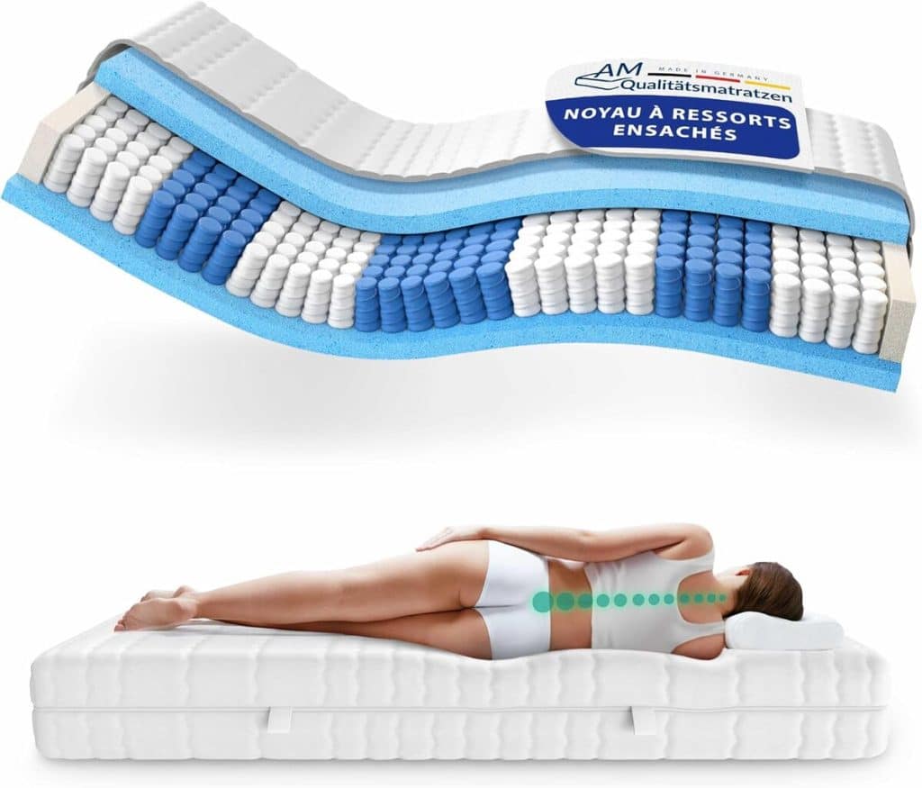 Test : matelas 7 zones AM Qualitätsmatratzen 200x200 cm