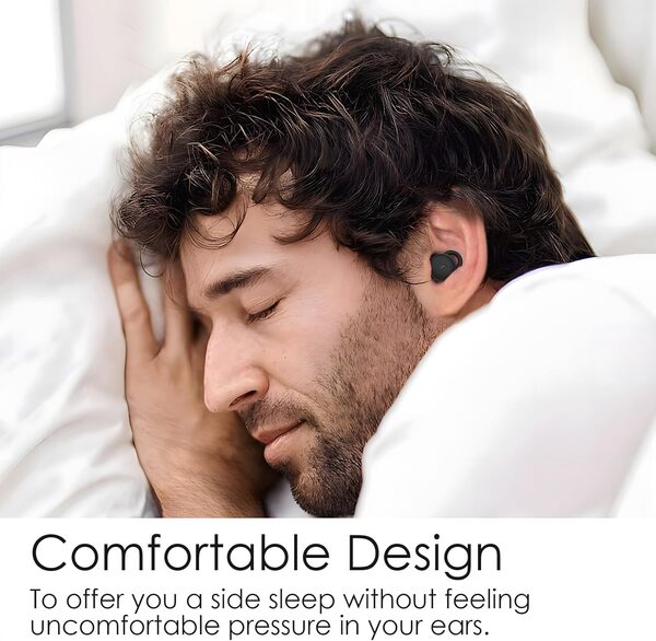 Sleep Pro, petit design pour les personnes dormant sur le côté, écouteurs de sommeil confortables avec blocage du bruit pour dormir, contrôle par application, oreillettes invisibles Bluetooth