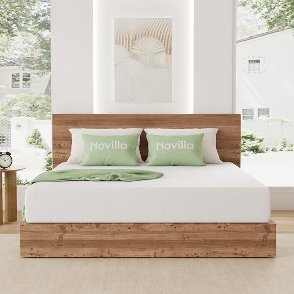 Novilla Matelas 140x200, 18 cm, Matelas Mousse à Mémoire de Forme en Gel 7 Zones, Mousse en Fibre de Bambou, Matelas de Lit d'Adulte et d'enfant, Mi-Ferme, Amovible et Lavable, Ultra Respirante