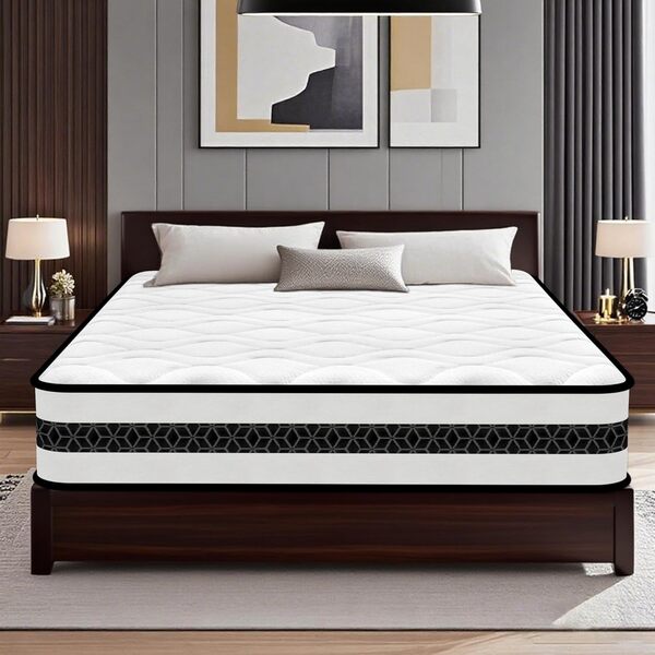 Matelas 140x190 cm, Épais 28 cm, Matelas à Ressorts Ensachés et à Mémoire de Forme, 9 Zones Ergonomique, Certifié Oeko-Tex, Hypoallergénique, Respirant, Durable, Convient à Toutes les Saisons