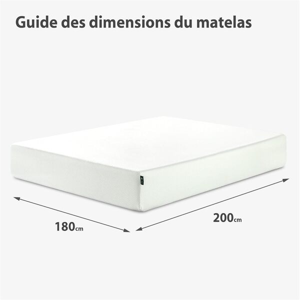 Zinus Matelas 180x200 cm - Hauteur du matelas 25cm - Matelas thé vert en mousse à mémoire de forme