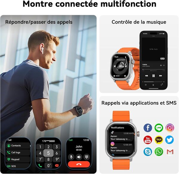 KOSPET Pulse Montre Connectée Homme Femme, Écran AMOLED de 1,96
