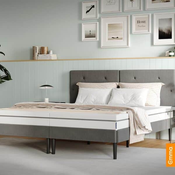 Emma One Matelas en Mousse 180x200 cm, Hauteur 18 cm, Fermeté Dure (H2), Matelas à 7 Zones