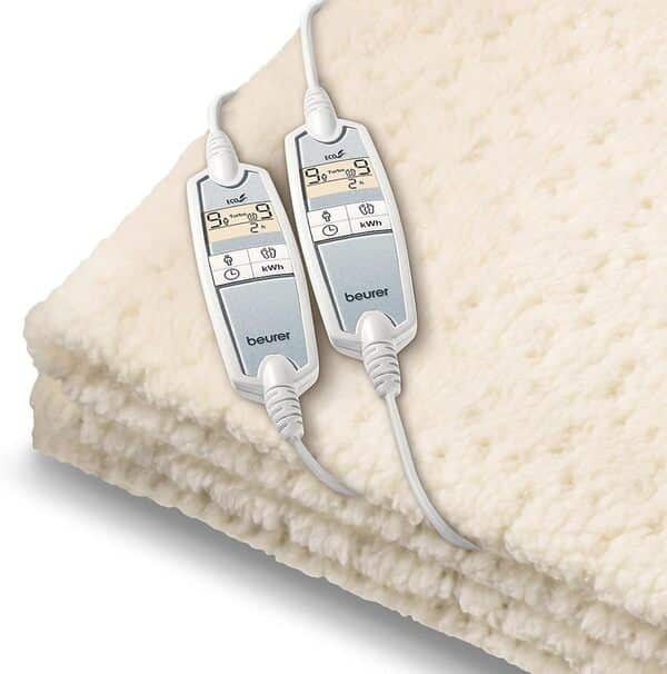 Beurer UB 86 Surmatelas chauffant, 160 x 150 cm, 2 places, zones de chauffage réglables séparément, arrêt automatique, pour canapé et lit, lavable en machine