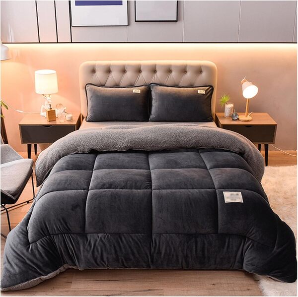 Édredon Chaud en Laine pour Hiver, Super Doux, Chaud et Confortable, Couverture Polaire Epaisse d'hiver, Sherpa Couette Réversible, Double Super Épaisseur Couette 2 Personne,220x240cm(5kg)