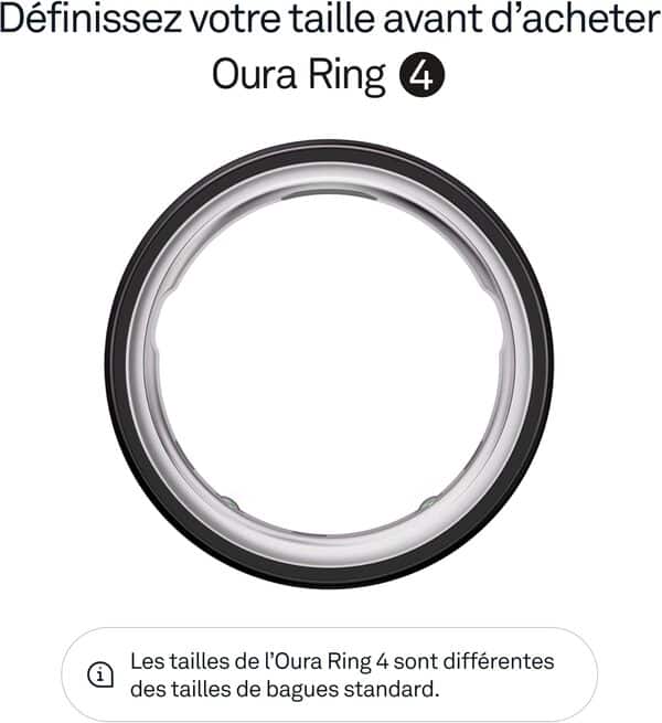 OURA Ring 4 - Black - Taille 11 - Anneau connecté | Trouvez Votre Taille avec Le baguier Ring 4 | Suivi du Sommeil - Fréquence Cardiaque - Activité - Max. 8 Jours d'autonomie