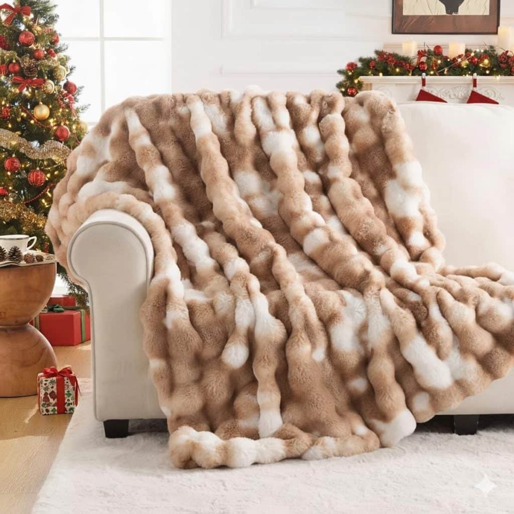Avis sur le plaid IKALIFE en fausse fourrure de lapin : chaleur et élégance pour votre intérieur