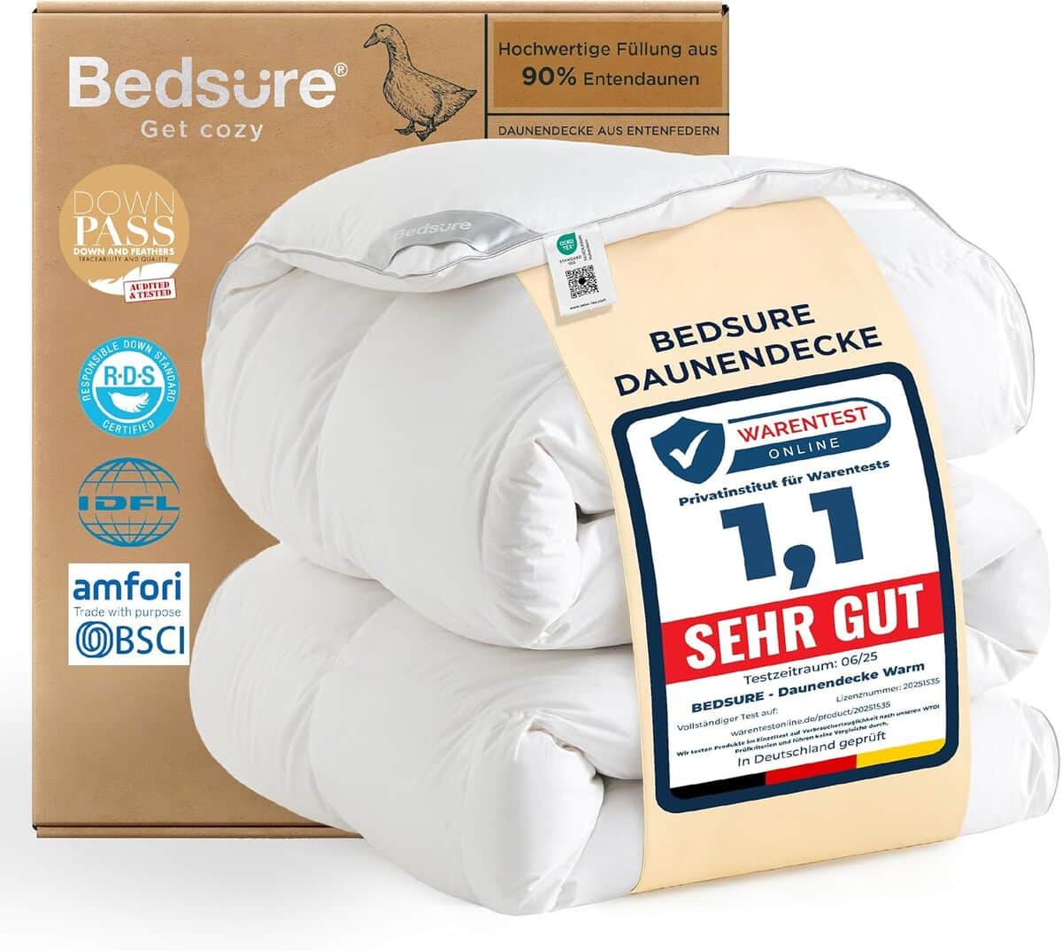 Test : couette en duvet Bedsure 200x200 cm pour une chaleur hivernale optimale