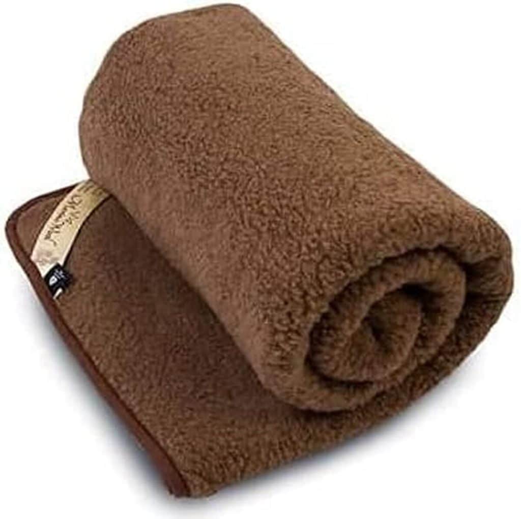 Test : couverture chauffante en laine mérinos, modèle brown 220 x 200