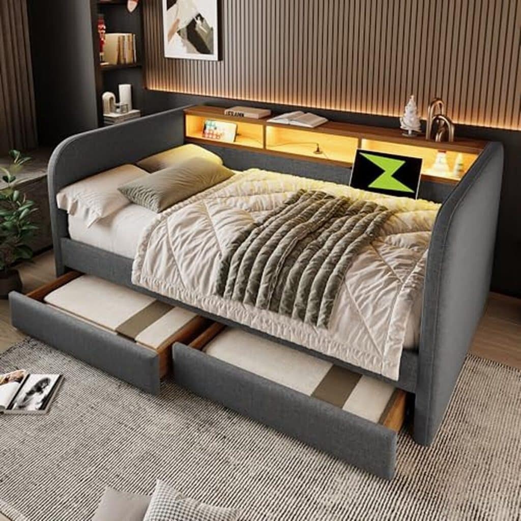 Test du canapé convertible BTM : 2 places avec rangements et LED intégrée