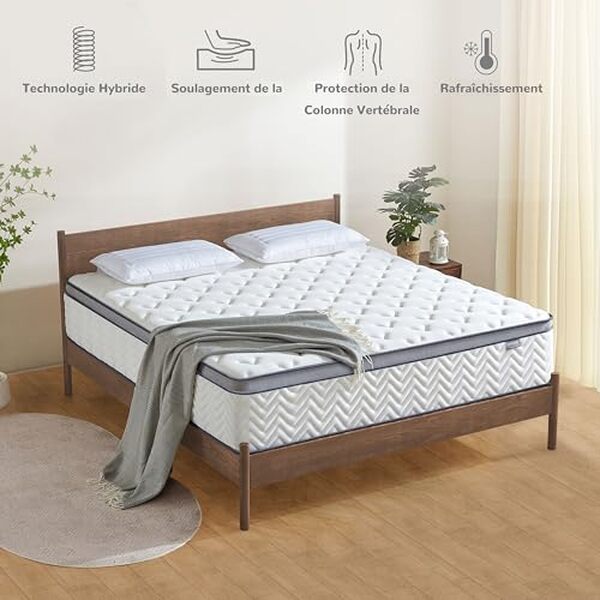 Découvrez le confort inégalé du matelas hybride Lynnbery 180x200 cm : analyse complète de ses matériaux innovants, performances et confort pour un sommeil optimal.