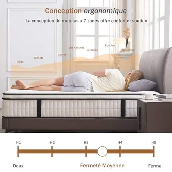 Découvrez notre analyse détaillée du matelas Hiepunos hybride 90x190 cm : un confort absolu et un soutien optimal qui transforment vos nuits.