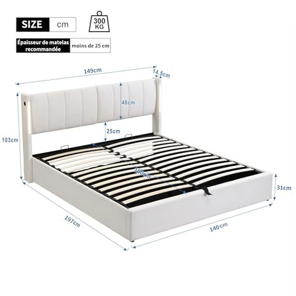 Découvrez notre test du lit Zepneiy 140 x 190 équipé d'un sommier LED innovant et de nombreux espaces de rangement. Optimisez votre chambre avec ce mobilier à la fois fonctionnel et design.