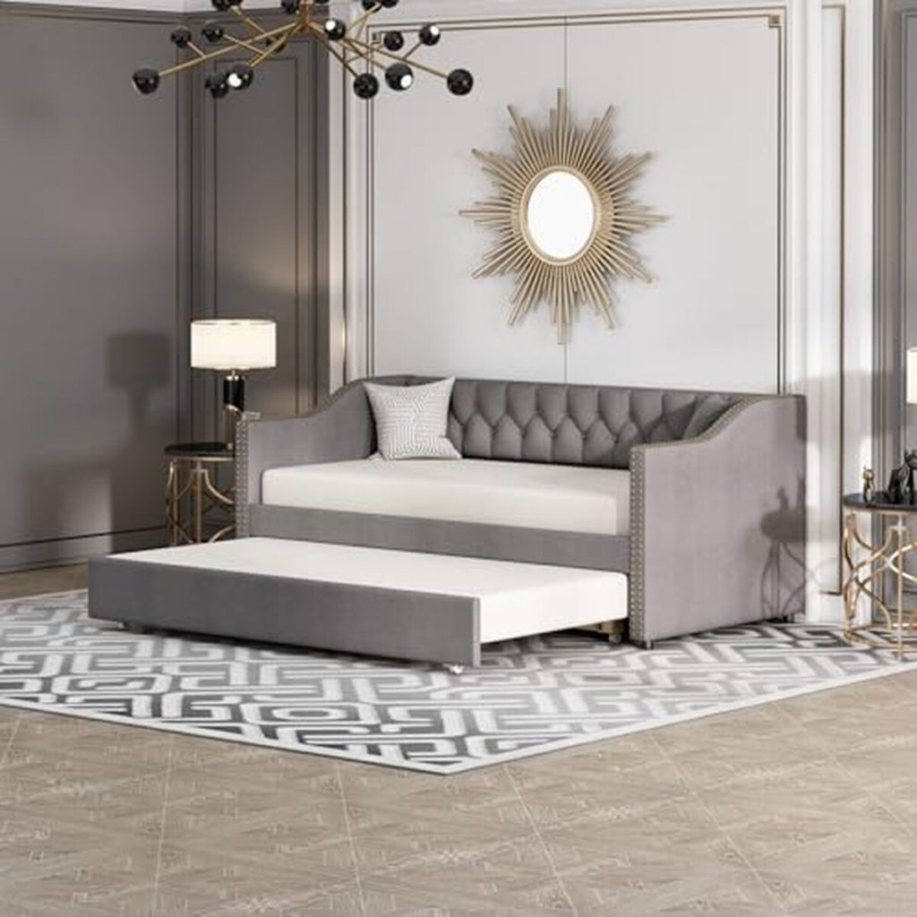 Test : canapé-lit gigogne gris C de 90 x 200 cm