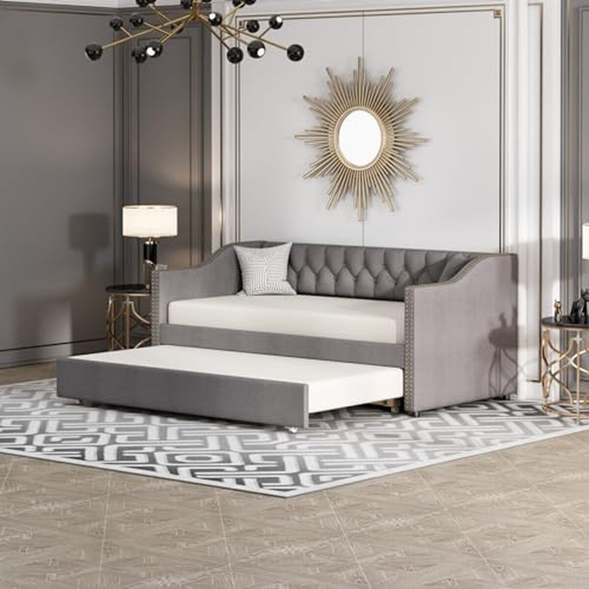 Test : canapé-lit gigogne gris C de 90 x 200 cm