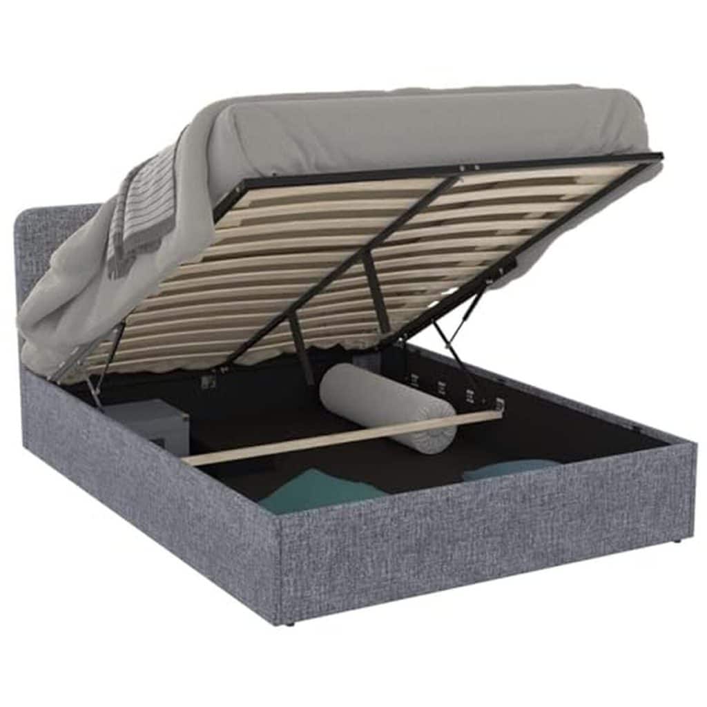 Test du lit coffre Norfolk IDMarket 140 x 190 cm tissu gris anthracite